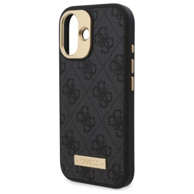 iPhone 16 Plus – Guess 4G Logo Plate MagSafe dėklas - Juodas 5
