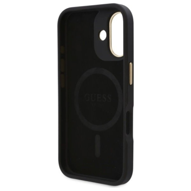 iPhone 16 Plus – Guess 4G Logo Plate MagSafe dėklas - Juodas 6