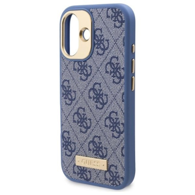 iPhone 16 Plus – Guess 4G Logo Plate MagSafe dėklas - Mėlynas 5