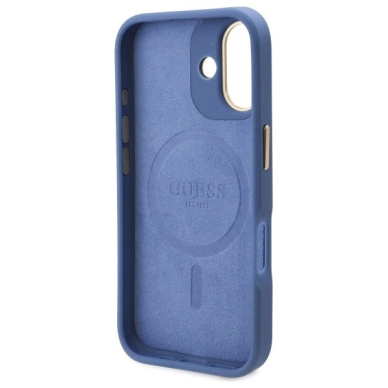iPhone 16 Plus – Guess 4G Logo Plate MagSafe dėklas - Mėlynas 6