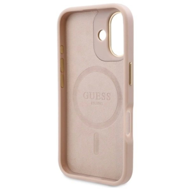 iPhone 16 Plus – Guess 4G Logo Plate MagSafe dėklas - Rožinis 6