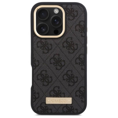 iPhone 16 Pro – Guess 4G Logo Plate MagSafe dėklas - Juodas 2