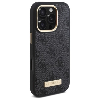 iPhone 16 Pro – Guess 4G Logo Plate MagSafe dėklas - Juodas 3
