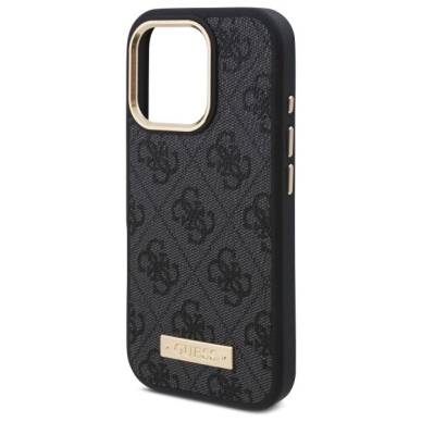 iPhone 16 Pro – Guess 4G Logo Plate MagSafe dėklas - Juodas 5