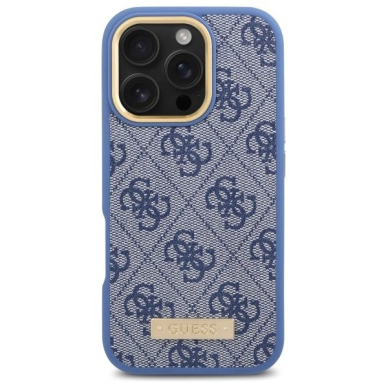 iPhone 16 Pro – Guess 4G Logo Plate MagSafe dėklas - Mėlynas 2