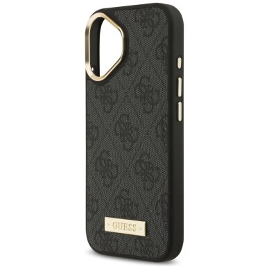iPhone 17 Guess 4G Logo Plate MagSafe dėklas – juodas 5