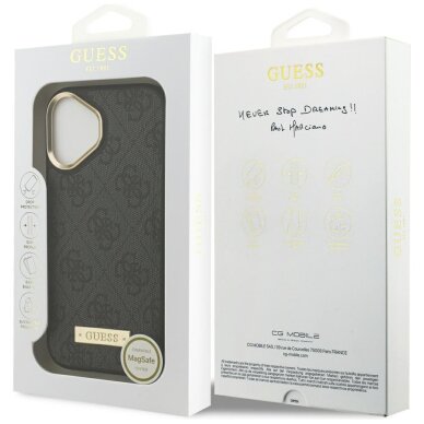 iPhone 17 Guess 4G Logo Plate MagSafe dėklas – juodas 7