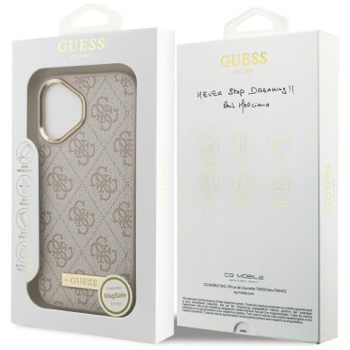 iPhone 17 Guess 4G Logo Plate MagSafe dėklas – rožinis 7