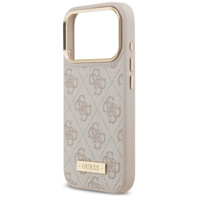 iPhone 17 Pro Guess 4G Logo Plate MagSafe dėklas – rožinis 5
