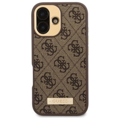 iPhone 16 – Guess 4G Logo Plate MagSafe dėklas - Rudas 2