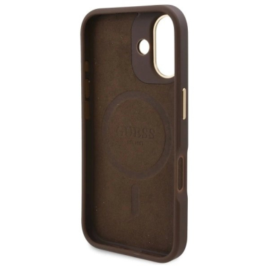 iPhone 16 – Guess 4G Logo Plate MagSafe dėklas - Rudas 6