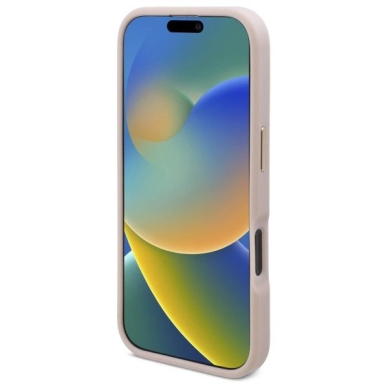 iPhone 16 Pro – Guess 4G Logo Plate MagSafe dėklas - Rožinis 4