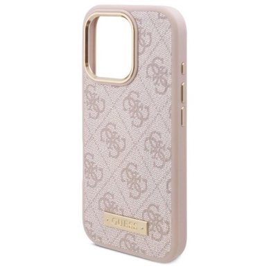 iPhone 16 Pro – Guess 4G Logo Plate MagSafe dėklas - Rožinis 5
