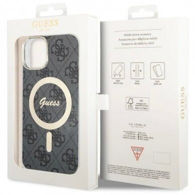 Dėklas Guess 4G MagSafe case for iPhone 14 Plus - Juodas 6