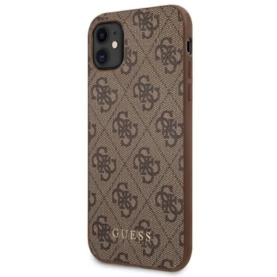 Guess 4G Metal GOLD LOGO Dėklas skirtas iPhone 11 / Xr 6.1" - Rudas 1 Guess 4G Metal GOLD LOGO Dėklas skirtas iPhone 11 / Xr 6.1" - Rudas 1