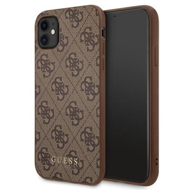 Guess 4G Metal GOLD LOGO Dėklas skirtas iPhone 11 / Xr 6.1" - Rudas