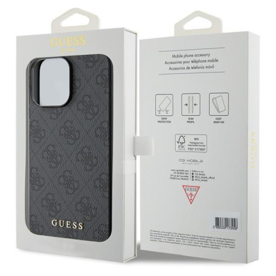 Dėklas Guess 4G Metal Auksinis Logo iPhone 15 Pro Max - Pilkas 7 Dėklas Guess 4G Metal Auksinis Logo iPhone 15 Pro Max - Pilkas 7