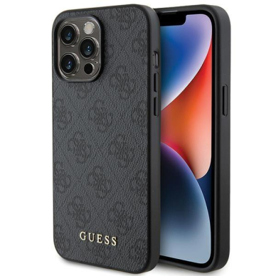Dėklas Guess 4G Metal Auksinis Logo iPhone 15 Pro Max - Pilkas Dėklas Guess 4G Metal Auksinis Logo iPhone 15 Pro Max - Pilkas