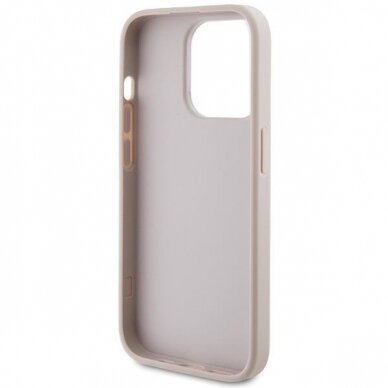 Dėklas Guess 4G Metal Auksinis Logo   iPhone 15 Pro - Rožinis 6