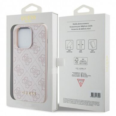 Dėklas Guess 4G Metal Auksinis Logo iPhone 15 Pro - Rožinis 7 Dėklas Guess 4G Metal Auksinis Logo iPhone 15 Pro - Rožinis 7
