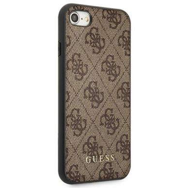 Guess 4G Metal GOLD LOGO Dėklas skirtas iPhone SE 2022 / 2020 / 7 / 8 - Rudas 3