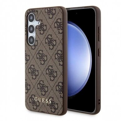 Guess 4G Metal Gold Logo Dėklas Samsung Galaxy A55 - Rudas Guess 4G Metal Gold Logo Dėklas Samsung Galaxy A55 - Rudas