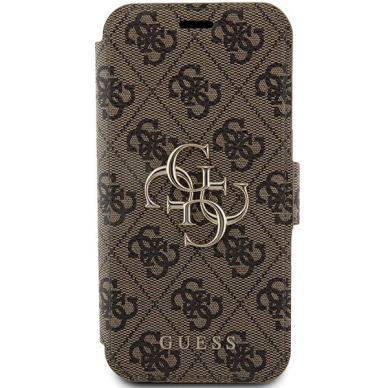 Guess 4G Metal Logo Dėklas iPhone 15 Pro Max - rudas 2 Guess 4G Metal Logo Dėklas iPhone 15 Pro Max - rudas 2