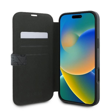 iPhone 16 Plus – Guess 4G Metal Logo dėklas - Juodas 5