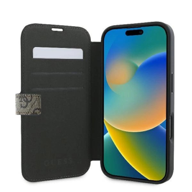 iPhone 16 Plus – Guess 4G Metal Logo dėklas - Rudas 5