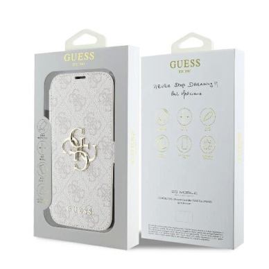 iPhone 16 Plus – Guess 4G Metal Logo dėklas - Rožinis 7