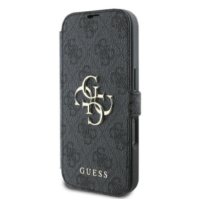 iPhone 16 Pro – Guess 4G Metal Logo dėklas - Juodas 1