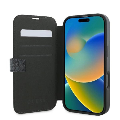 iPhone 16 Pro – Guess 4G Metal Logo dėklas - Juodas 5