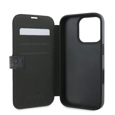 iPhone 16 Pro – Guess 4G Metal Logo dėklas - Juodas 6