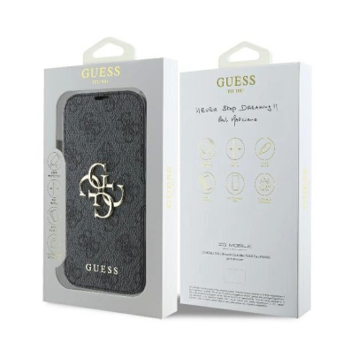 iPhone 16 Pro – Guess 4G Metal Logo dėklas - Juodas 7