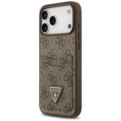 iPhone 17 Pro Max Guess 4G Nauble Card Triangle dėklas – rudas 1 iPhone 17 Pro Max Guess 4G Nauble Card Triangle dėklas – rudas 1