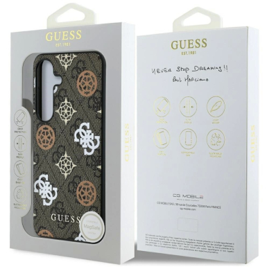 Guess 4G Printed Colored Peony Pattern MagSafe Dėklas Samsung Galaxy S25 Rudas 7 Guess 4G Printed Colored Peony Pattern MagSafe Dėklas Samsung Galaxy S25 Rudas 7