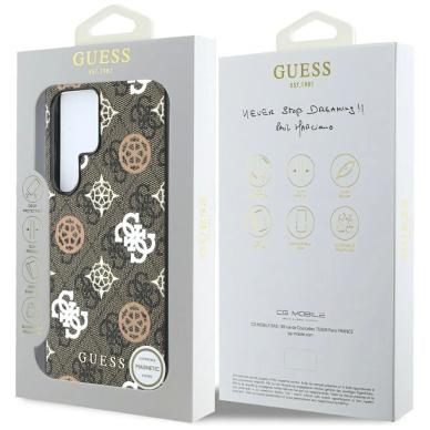 Guess 4G Printed Colored Peony Pattern MagSafe Dėklas Samsung Galaxy S25 Ultra Rudas 7 Guess 4G Printed Colored Peony Pattern MagSafe Dėklas Samsung Galaxy S25 Ultra Rudas 7
