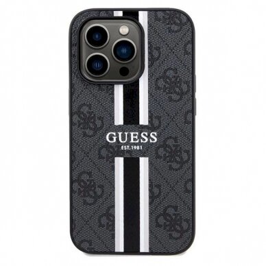 Originalus Guess dėklas 4G Printed Stripes MagSafeiPhone 15 Pro Max - Juodas 2 Originalus Guess dėklas 4G Printed Stripes MagSafeiPhone 15 Pro Max - Juodas 2