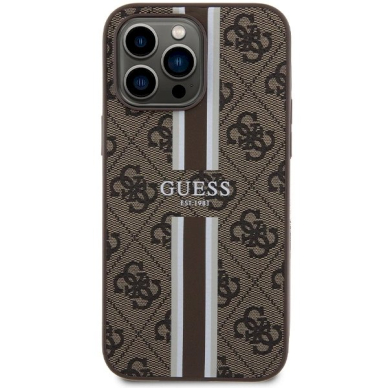 Originalus Guess dėklas 4G Printed Stripes MagSafeiPhone 15 Pro Max - Rudas 2 Originalus Guess dėklas 4G Printed Stripes MagSafeiPhone 15 Pro Max - Rudas 2