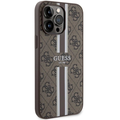 Originalus Guess dėklas 4G Printed Stripes MagSafeiPhone 15 Pro Max - Rudas 3 Originalus Guess dėklas 4G Printed Stripes MagSafeiPhone 15 Pro Max - Rudas 3