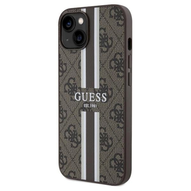 Originalus Guess dėklas 4G Printed Stripes MagSafeiPhone 15/14/13 - Rudas 1 Originalus Guess dėklas 4G Printed Stripes MagSafeiPhone 15/14/13 - Rudas 1
