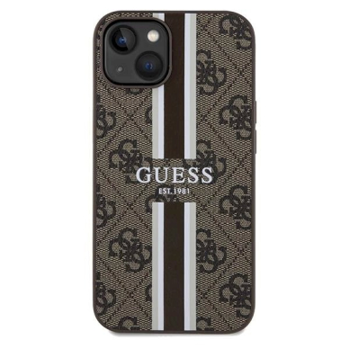 Originalus Guess dėklas 4G Printed Stripes MagSafeiPhone 15/14/13 - Rudas 2 Originalus Guess dėklas 4G Printed Stripes MagSafeiPhone 15/14/13 - Rudas 2