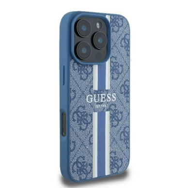 iPhone 16 Pro – Guess 4G Printed Stripes MagSafe dėklas - Mėlynas 3