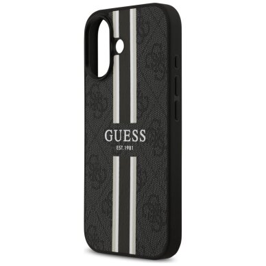 iPhone 17 Guess 4G Printed Stripes MagSafe dėklas – juodas 5