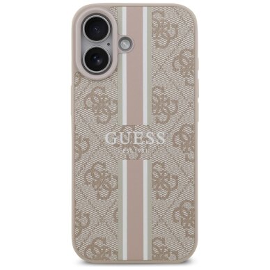 iPhone 17 Guess 4G Printed Stripes MagSafe dėklas – rožinis 2