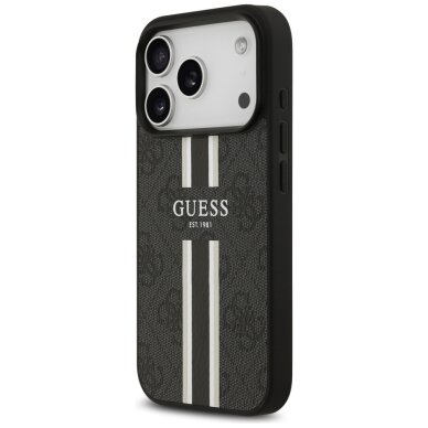iPhone 17 Pro Guess 4G Printed Stripes MagSafe dėklas – juodas 1 iPhone 17 Pro Guess 4G Printed Stripes MagSafe dėklas – juodas 1
