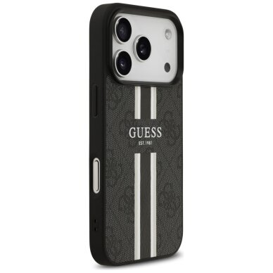 iPhone 17 Pro Guess 4G Printed Stripes MagSafe dėklas – juodas 3 iPhone 17 Pro Guess 4G Printed Stripes MagSafe dėklas – juodas 3