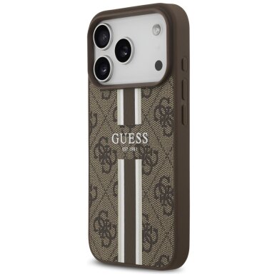 iPhone 17 Pro Guess 4G Printed Stripes MagSafe dėklas – rudas 1 iPhone 17 Pro Guess 4G Printed Stripes MagSafe dėklas – rudas 1