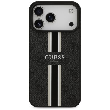 iPhone 17 Pro Max Guess 4G Printed Stripes MagSafe dėklas – juodas 2 iPhone 17 Pro Max Guess 4G Printed Stripes MagSafe dėklas – juodas 2
