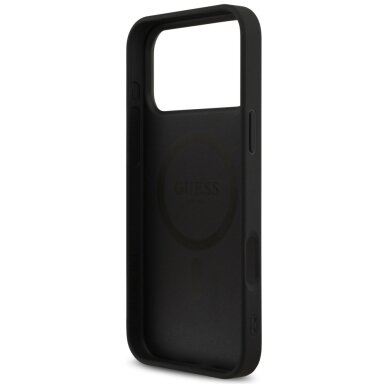 iPhone 17 Pro Max Guess 4G Printed Stripes MagSafe dėklas – juodas 6